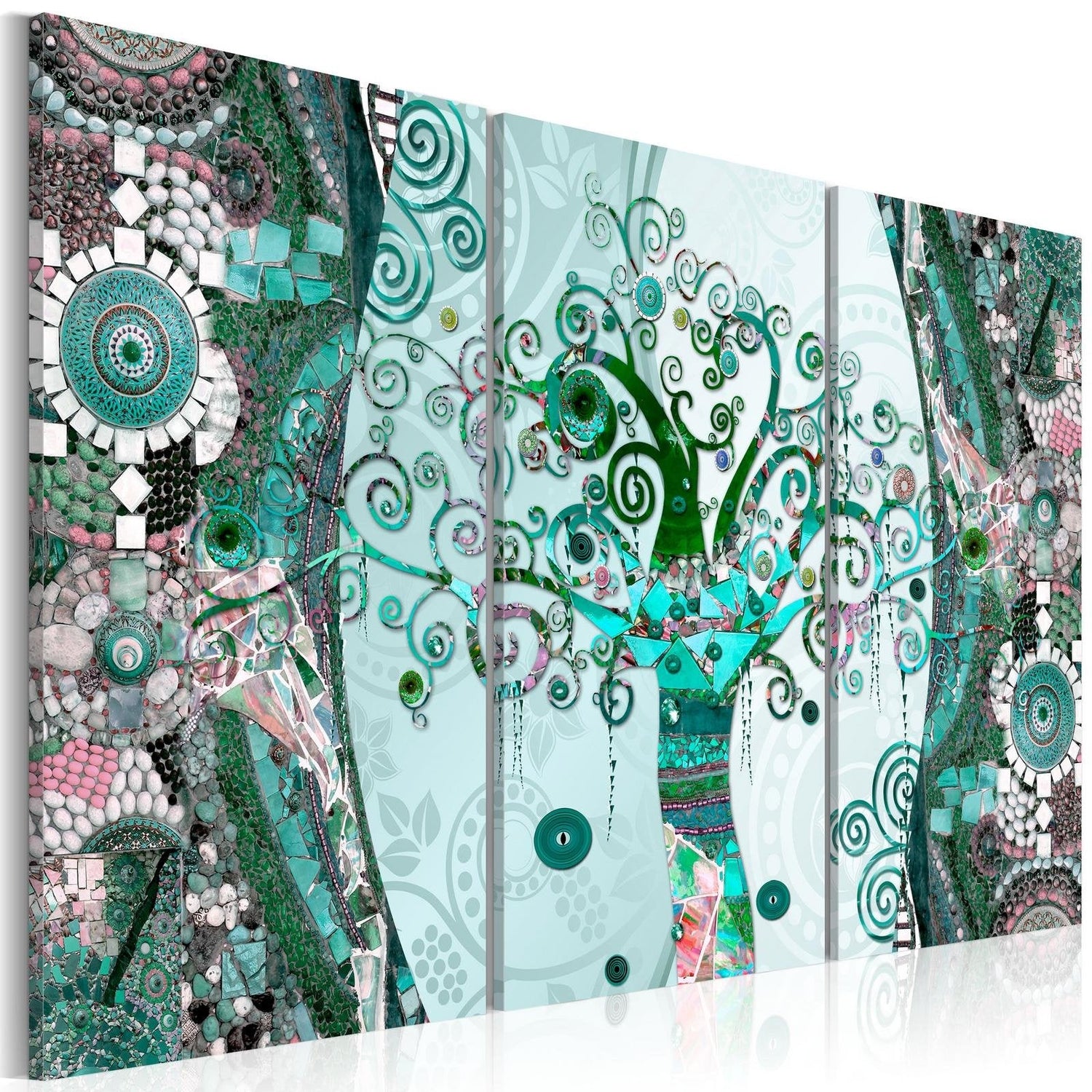 Abstract Stretched Canvas Art - Emerald Tree-Tiptophomedecor