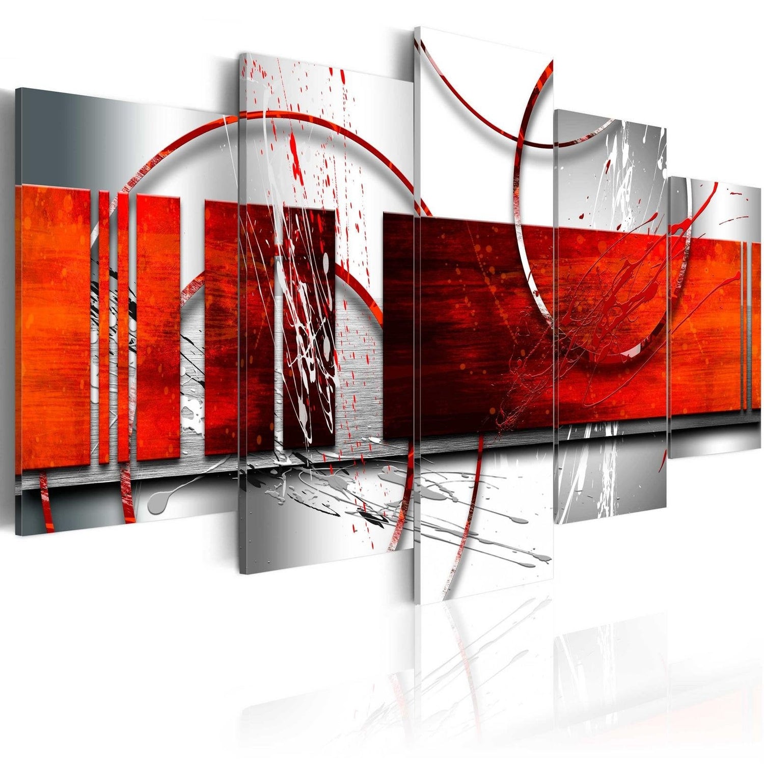 Abstract Stretched Canvas Art - Emphasis: Red Theme-Tiptophomedecor