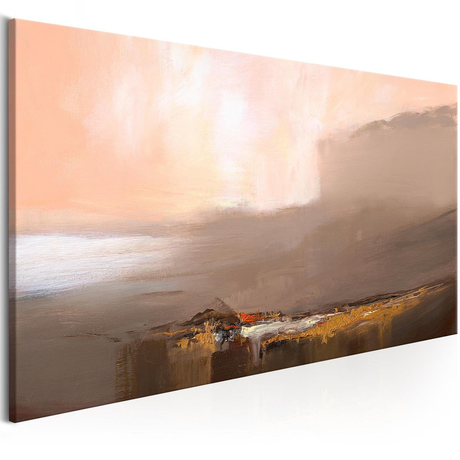 Abstract Stretched Canvas Art - End Of Infinity Brown Wide-Tiptophomedecor