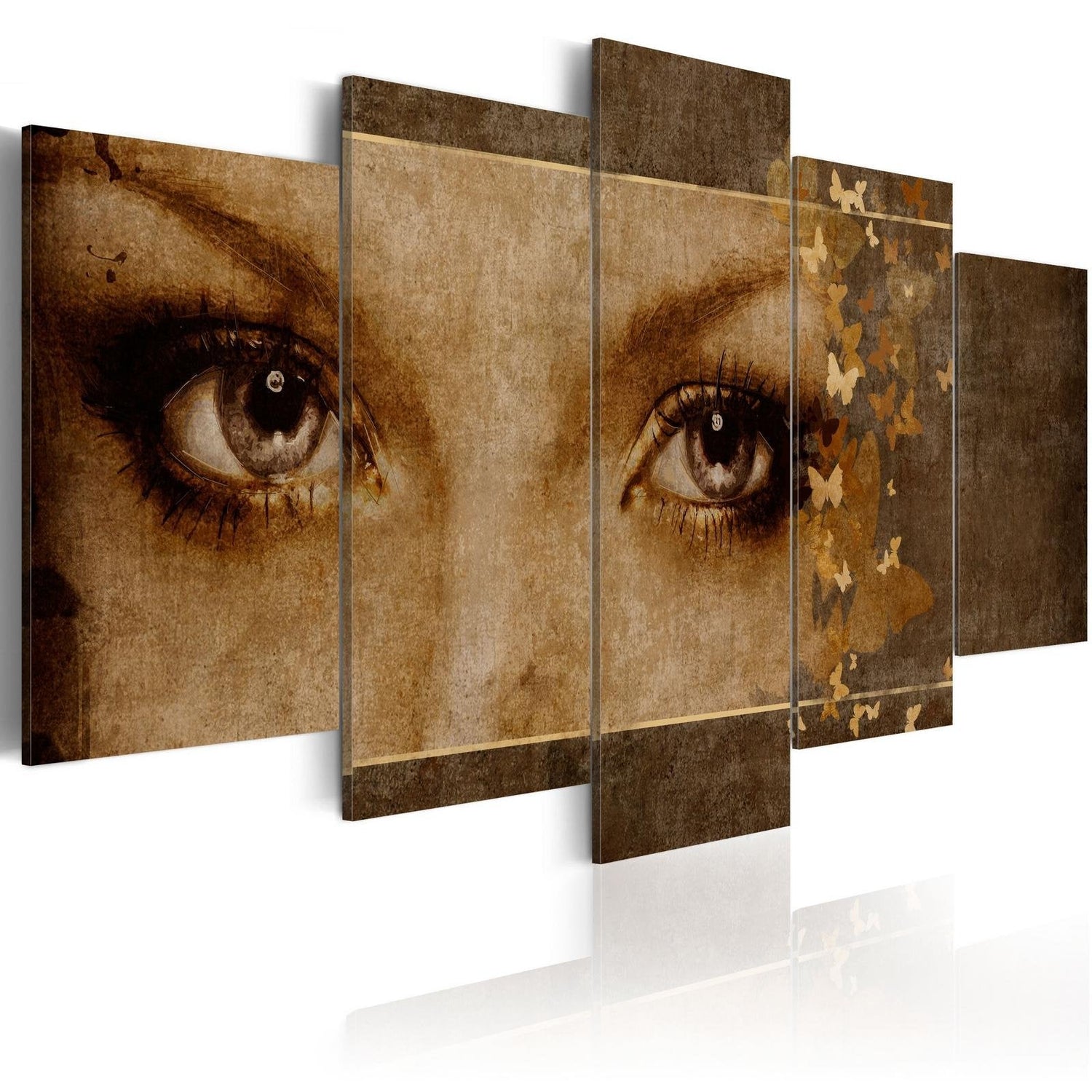 Abstract Stretched Canvas Art - Eyes Like Butterflies-Tiptophomedecor