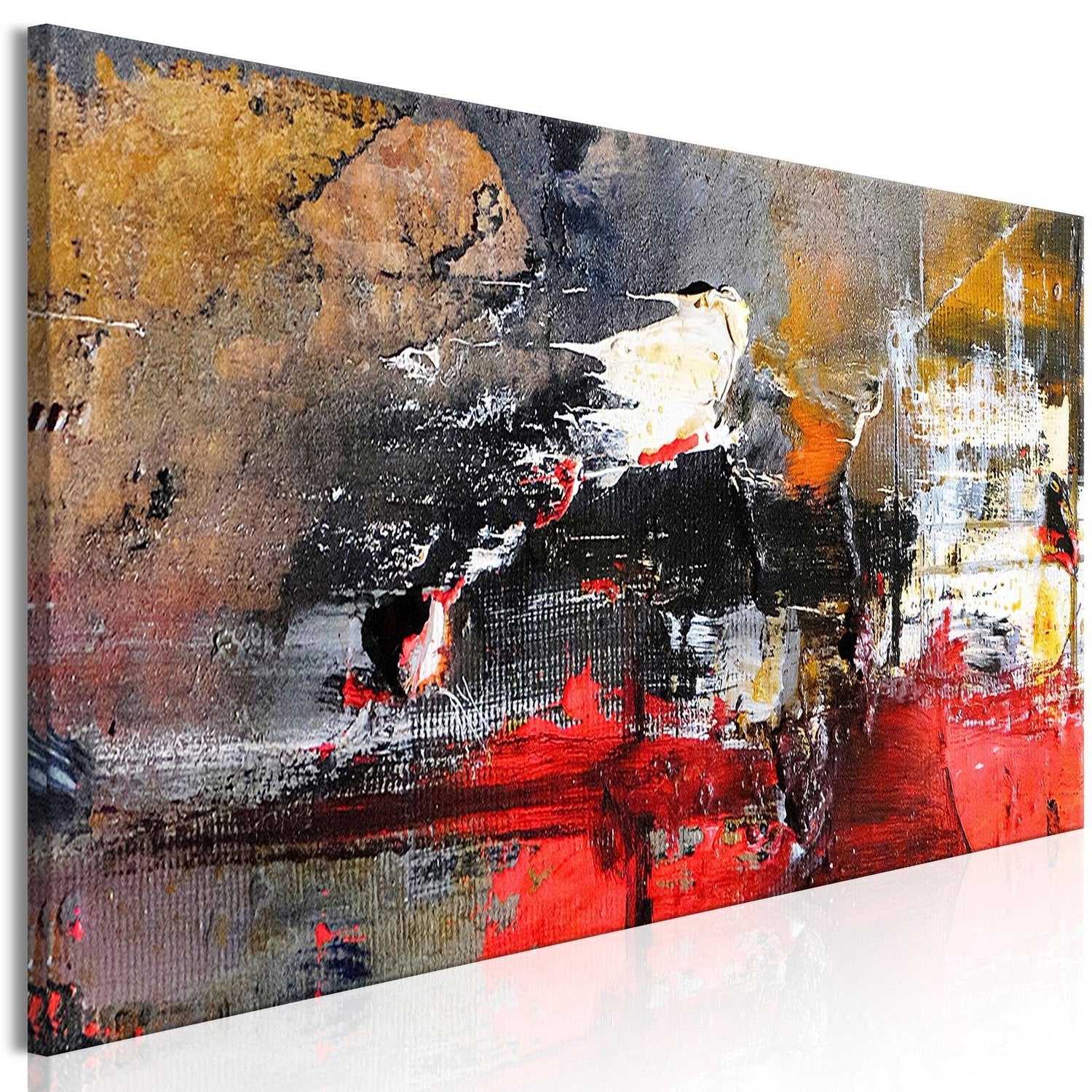 Abstract Stretched Canvas Art - Fiery Rush Narrow-Tiptophomedecor