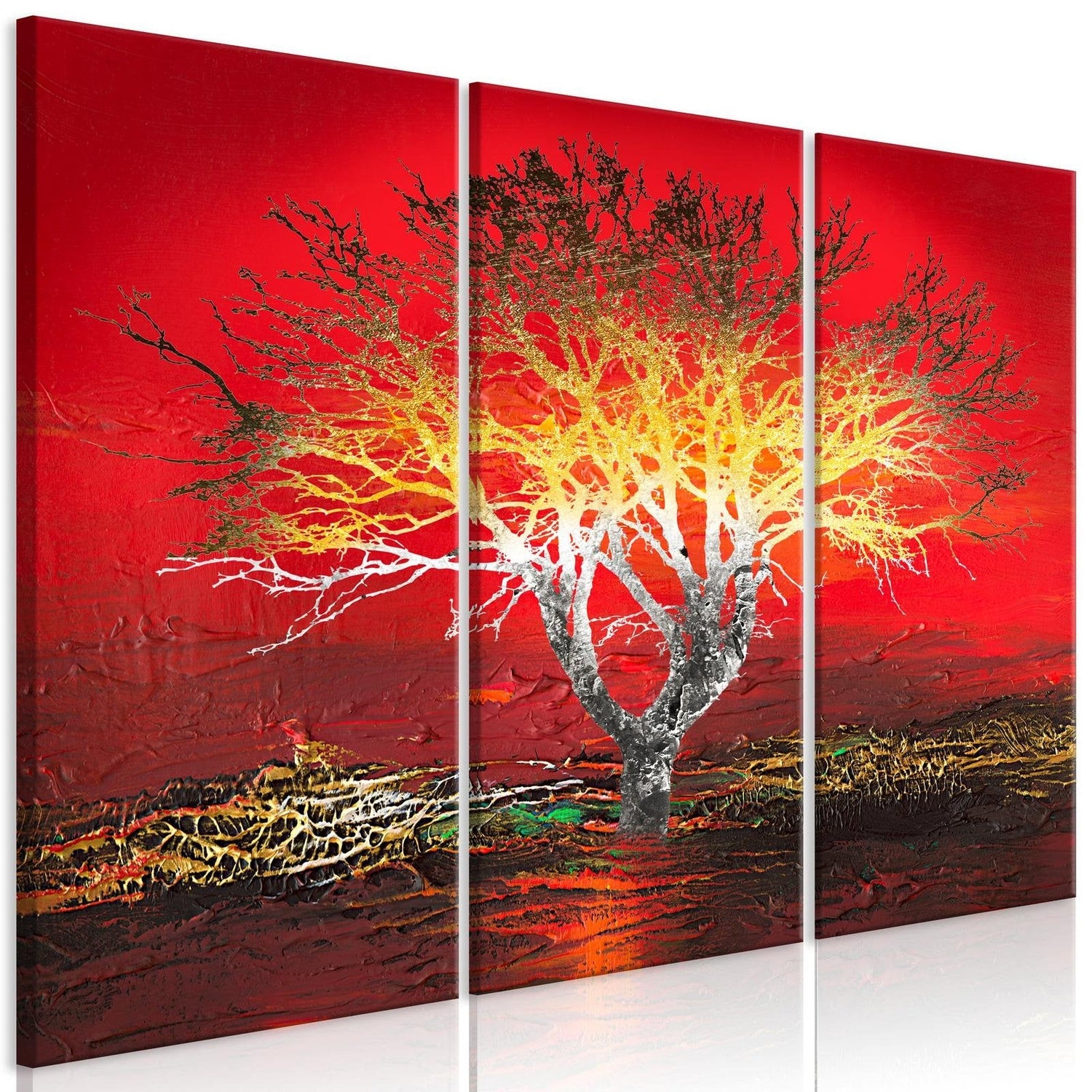 Abstract Stretched Canvas Art - Fiery Sky-Tiptophomedecor