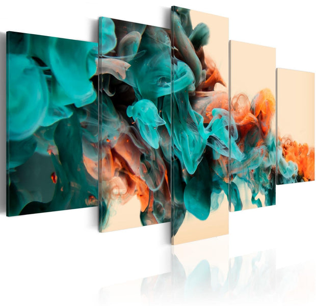 Abstract Stretched Canvas Art - Fury Of Colors-Tiptophomedecor