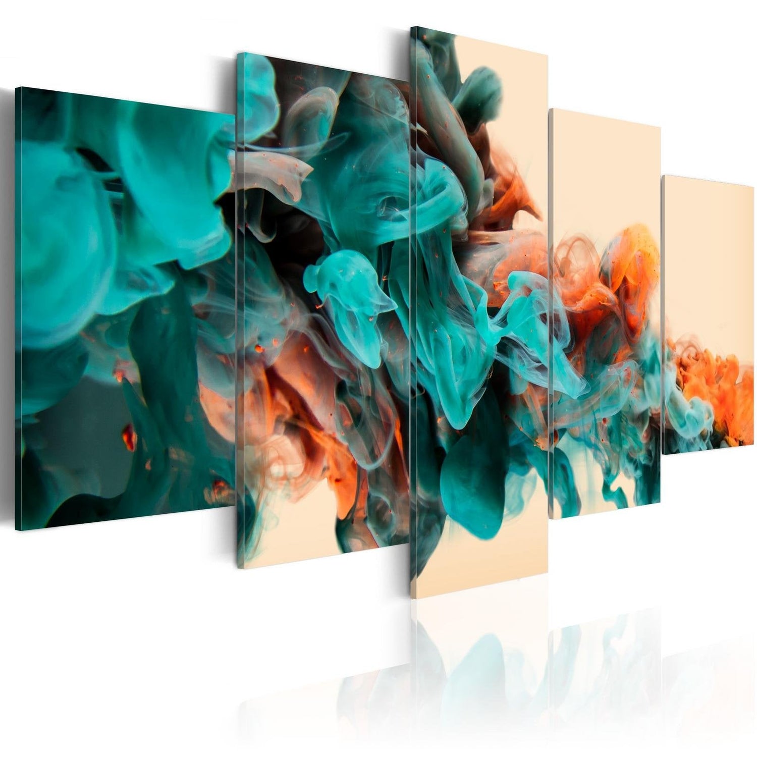 Abstract Stretched Canvas Art - Fury Of Colors-Tiptophomedecor