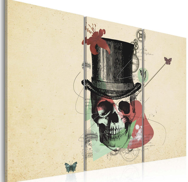 Abstract Stretched Canvas Art - Gentleman'S Skeleton-Tiptophomedecor