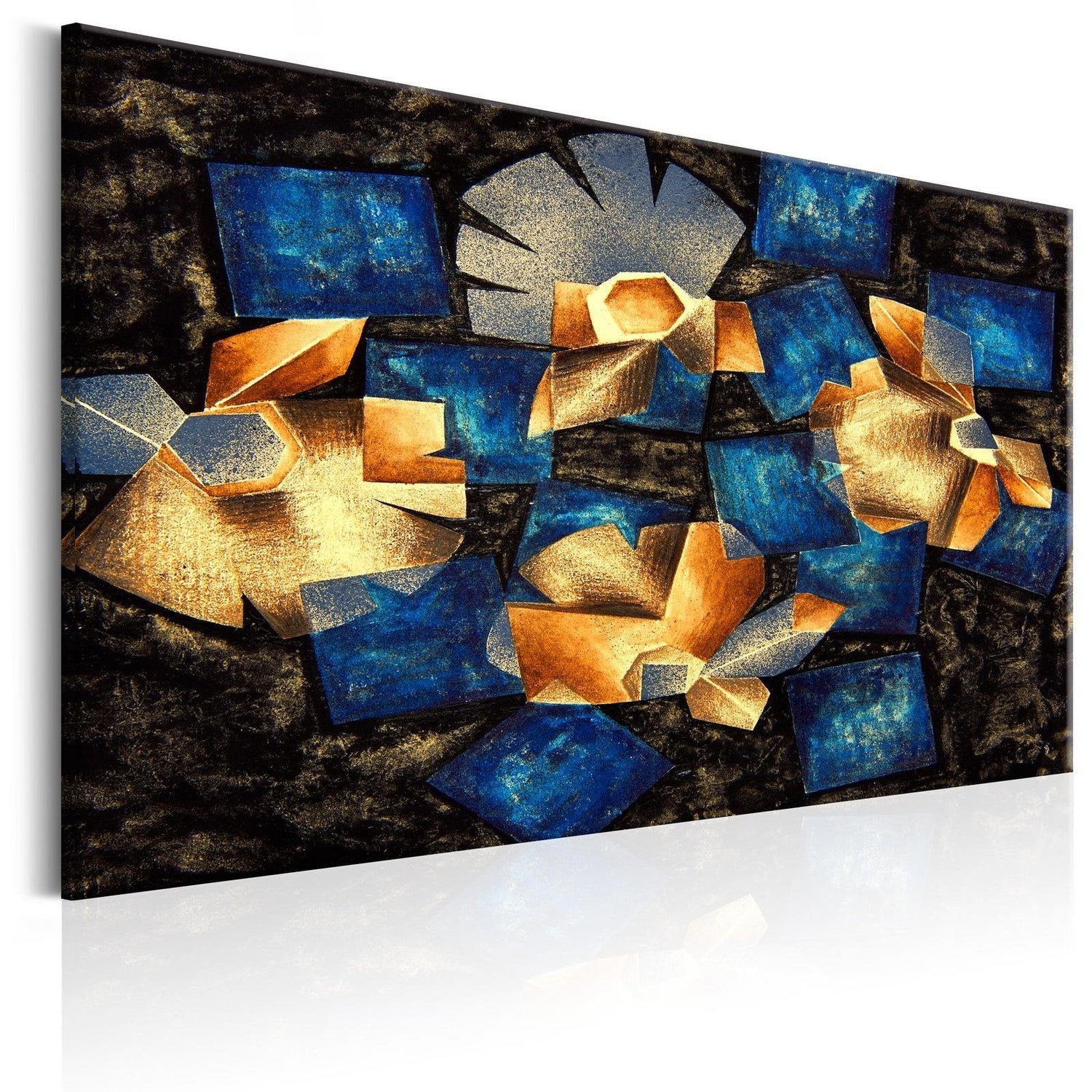 Abstract Stretched Canvas Art - Geometrical Flowers-Tiptophomedecor