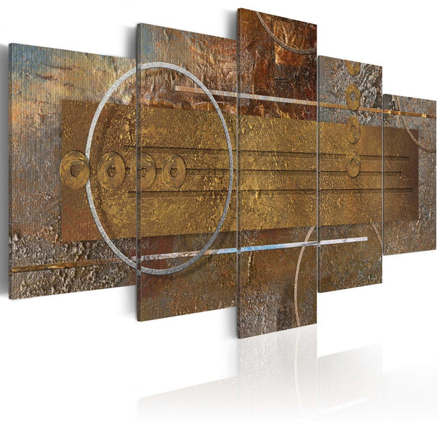 Abstract Stretched Canvas Art - Golden Depths-Tiptophomedecor