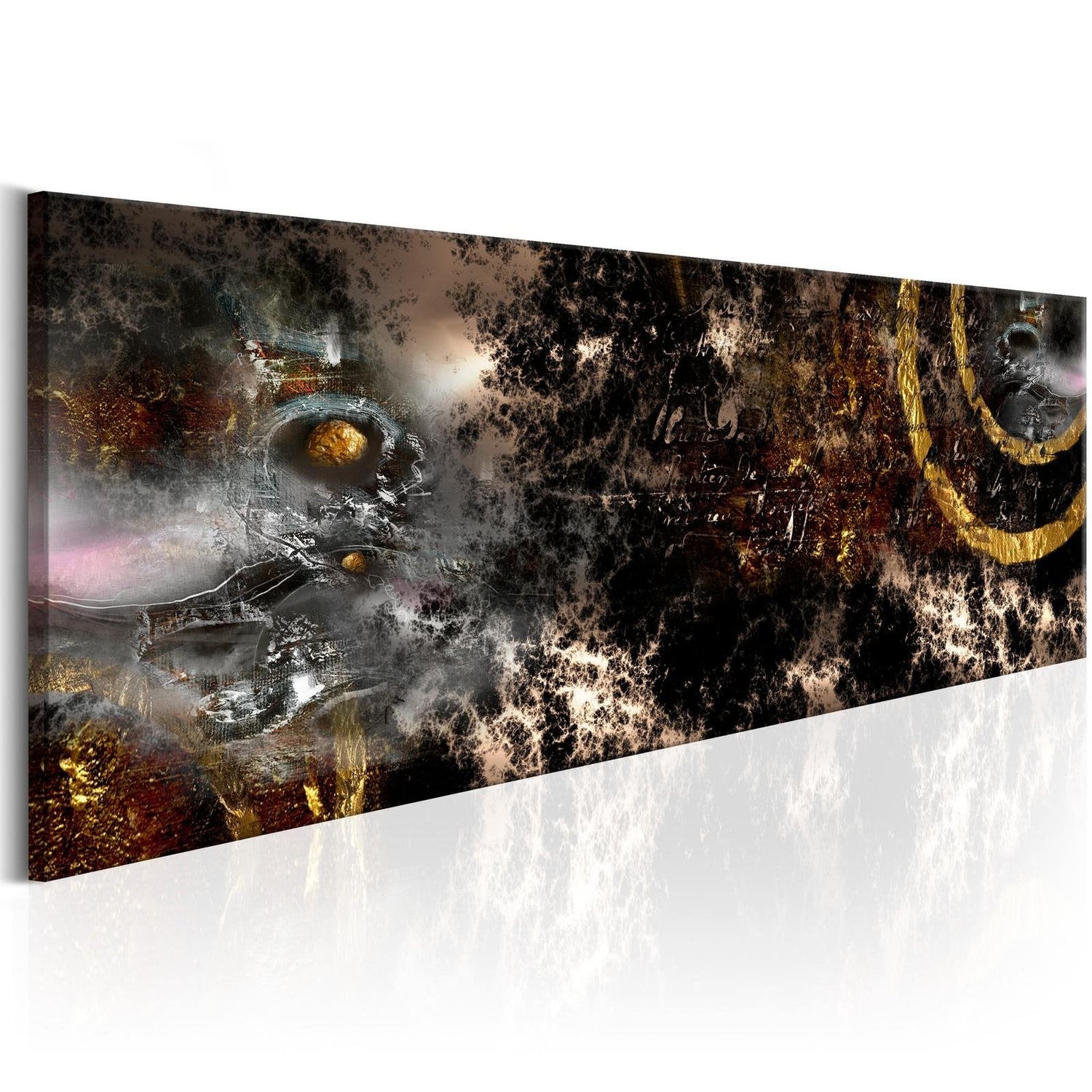 Abstract Stretched Canvas Art - Golden Galaxy-Tiptophomedecor