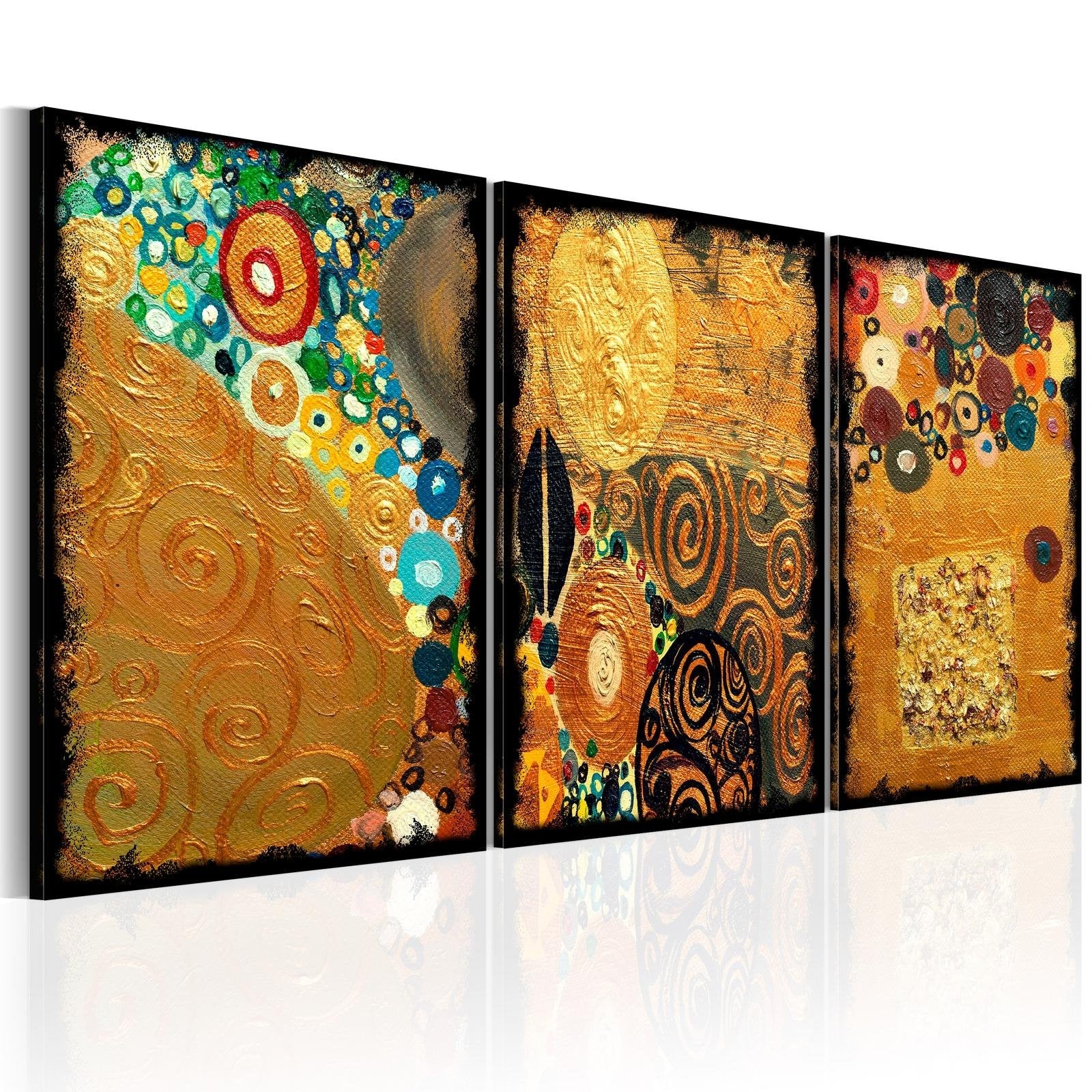 Abstract Stretched Canvas Art - Golden Imagination-Tiptophomedecor