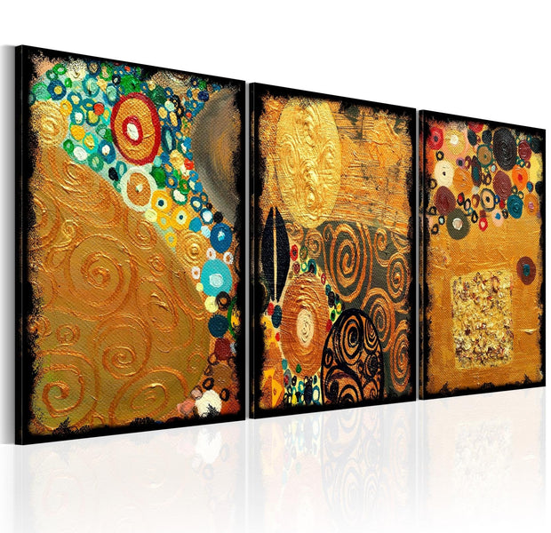 Abstract Stretched Canvas Art - Golden Imagination-Tiptophomedecor
