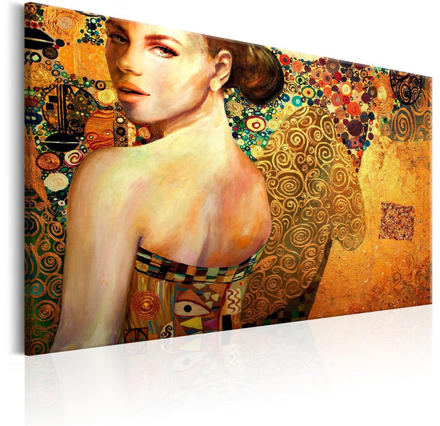 Abstract Stretched Canvas Art - Golden Lady-Tiptophomedecor