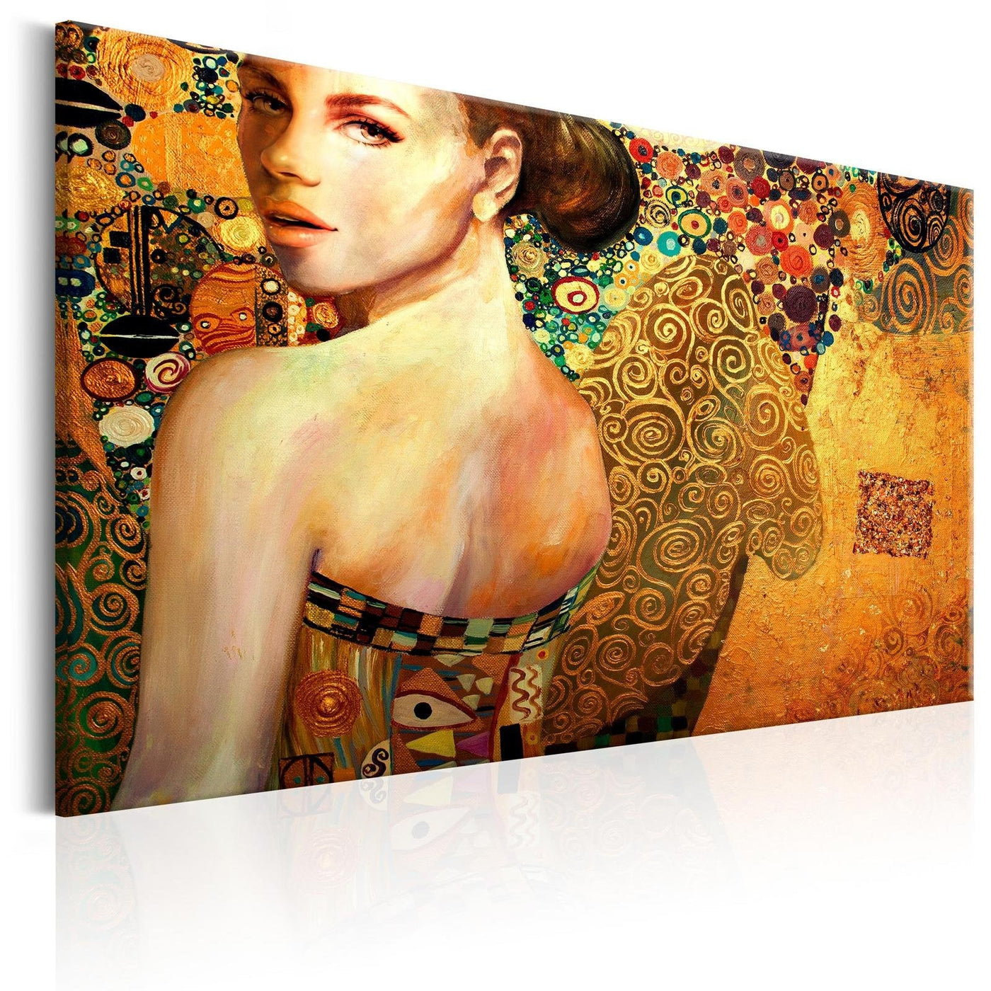 Abstract Stretched Canvas Art - Golden Lady-Tiptophomedecor