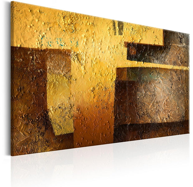 Abstract Stretched Canvas Art - Golden Modernity-Tiptophomedecor