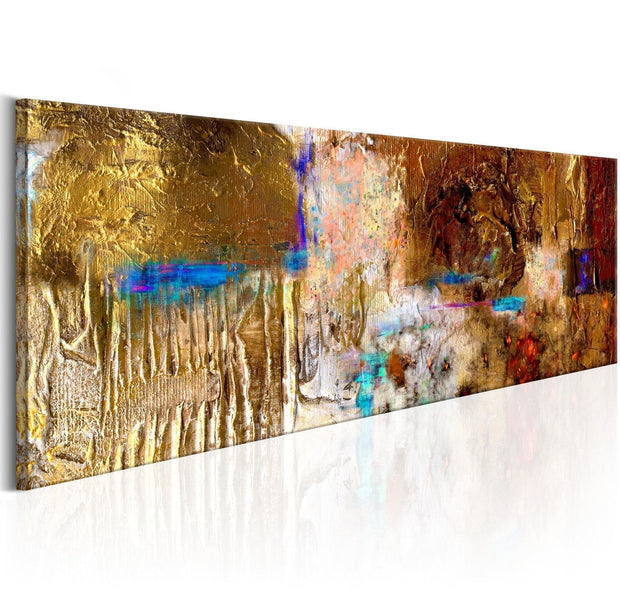 Abstract Stretched Canvas Art - Golden Structure-Tiptophomedecor