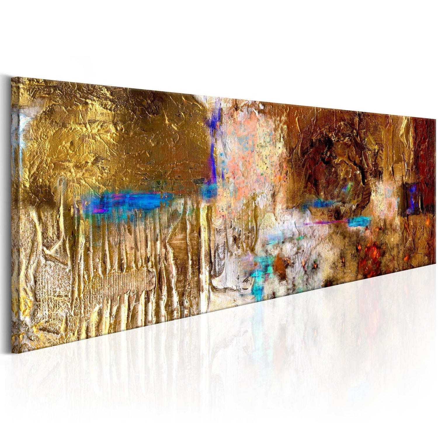 Abstract Stretched Canvas Art - Golden Structure-Tiptophomedecor