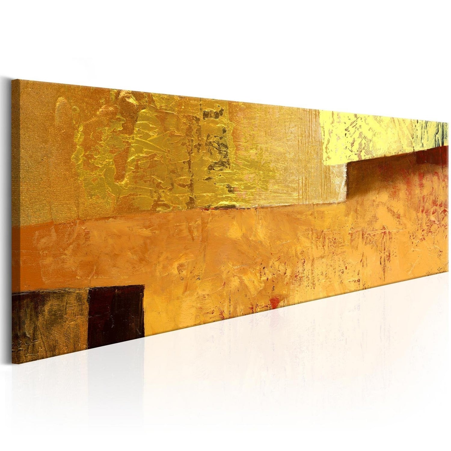 Abstract Stretched Canvas Art - Golden Torrent-Tiptophomedecor
