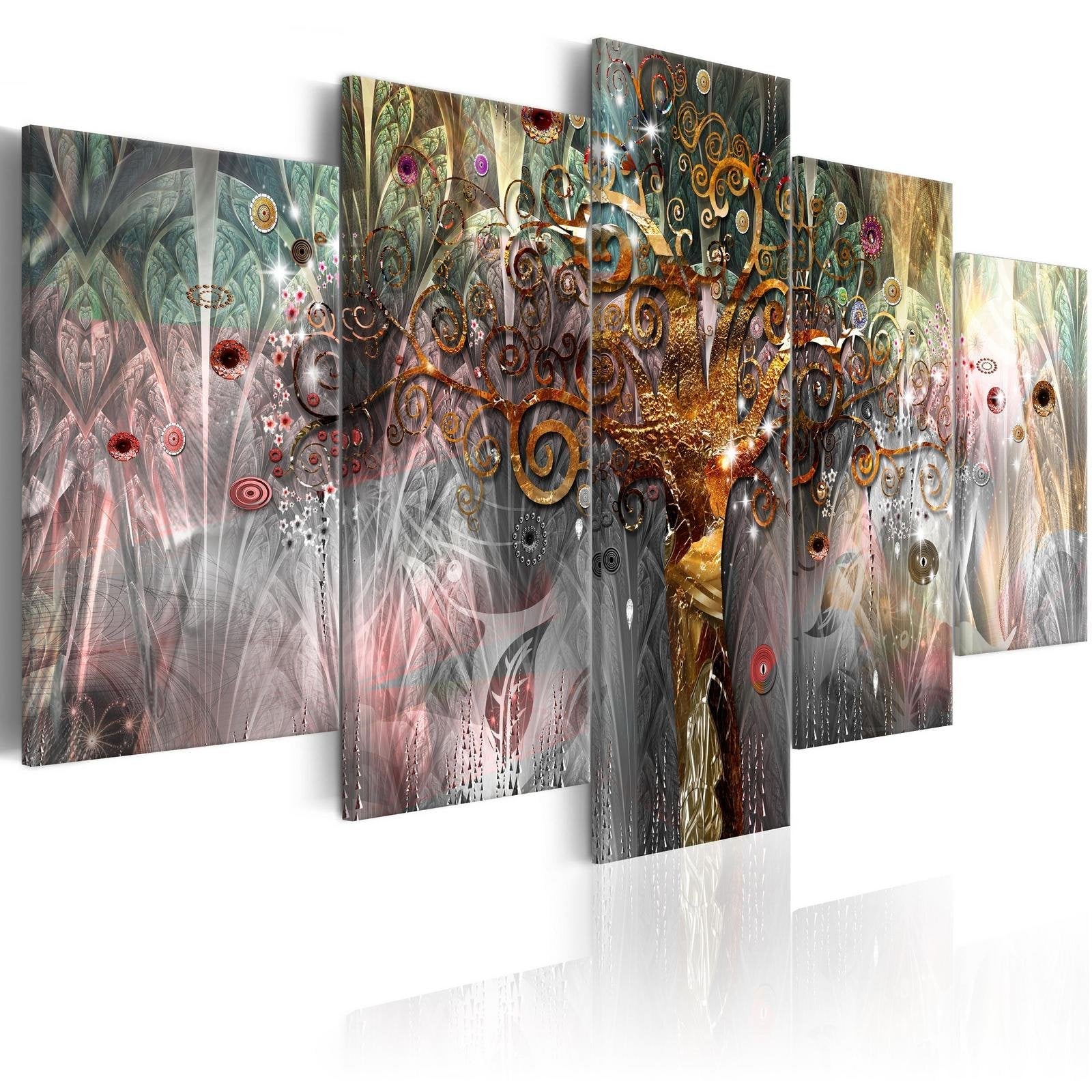 Abstract Stretched Canvas Art - Golden Tree Ii-Tiptophomedecor
