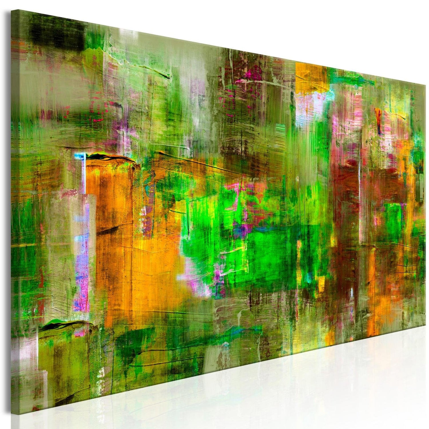 Abstract Stretched Canvas Art - Green Land-Tiptophomedecor