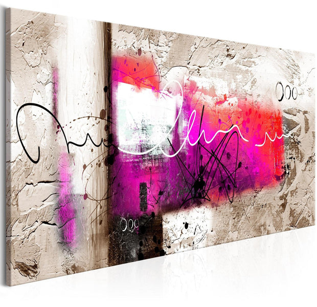 Abstract Stretched Canvas Art - Hammer Pink Narrow-Tiptophomedecor