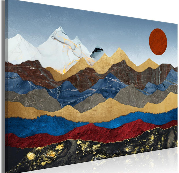 Abstract Stretched Canvas Art - Heart of the Mountains Wide-Tiptophomedecor