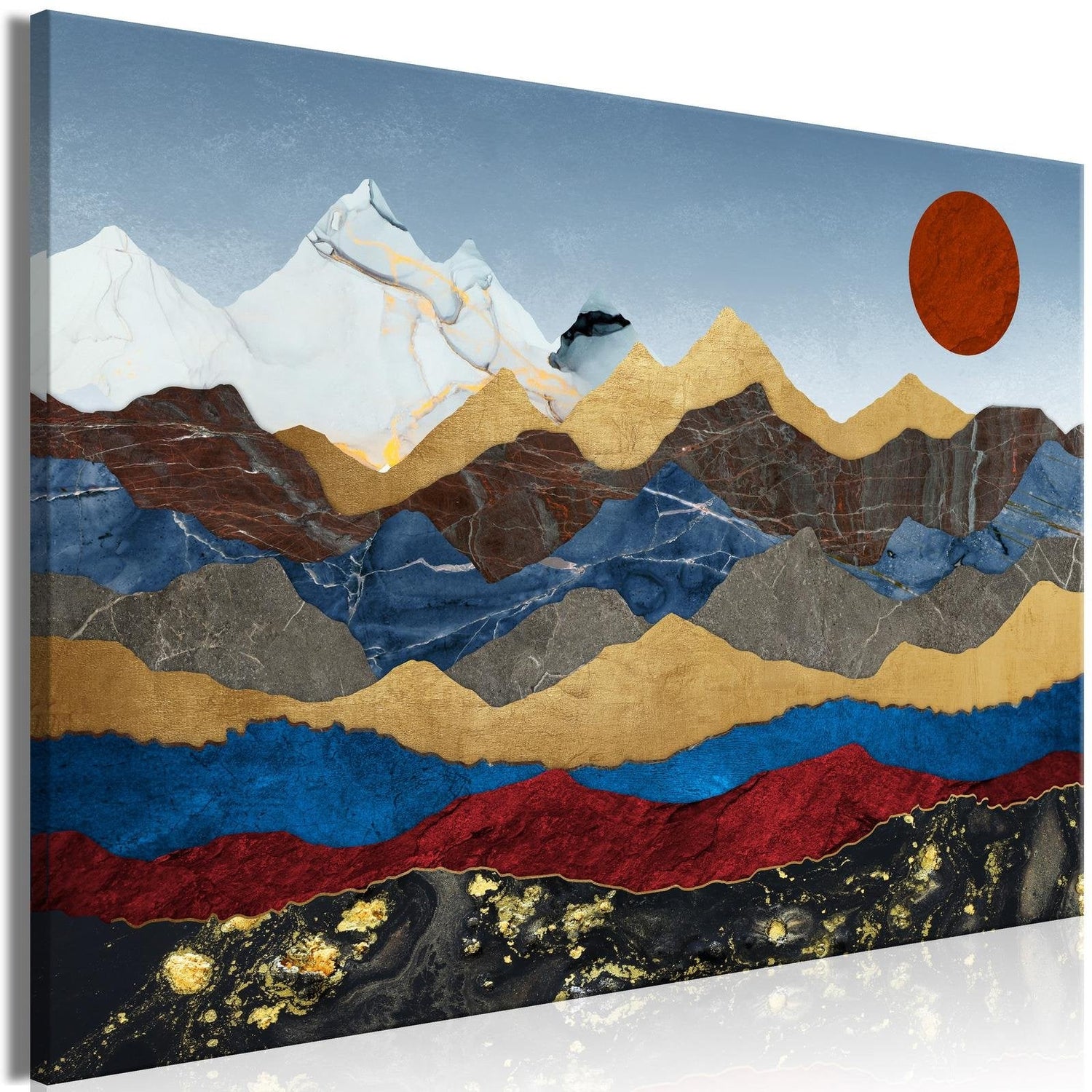 Abstract Stretched Canvas Art - Heart of the Mountains Wide-Tiptophomedecor