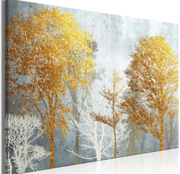 Abstract Stretched Canvas Art - Hoarfrost And Gold Wide-Tiptophomedecor