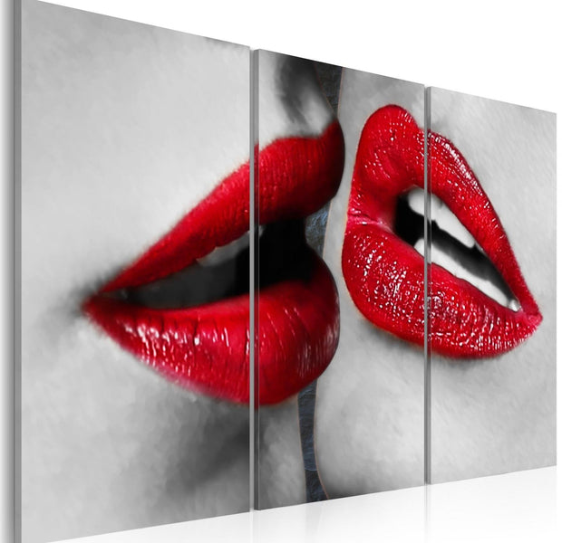 Abstract Stretched Canvas Art - Hot Lips-Tiptophomedecor