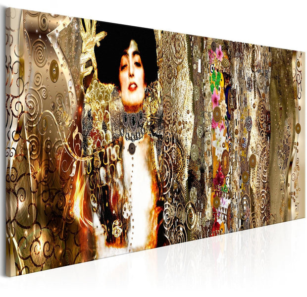 Abstract Stretched Canvas Art - Judith And Flowers Narrow-Tiptophomedecor