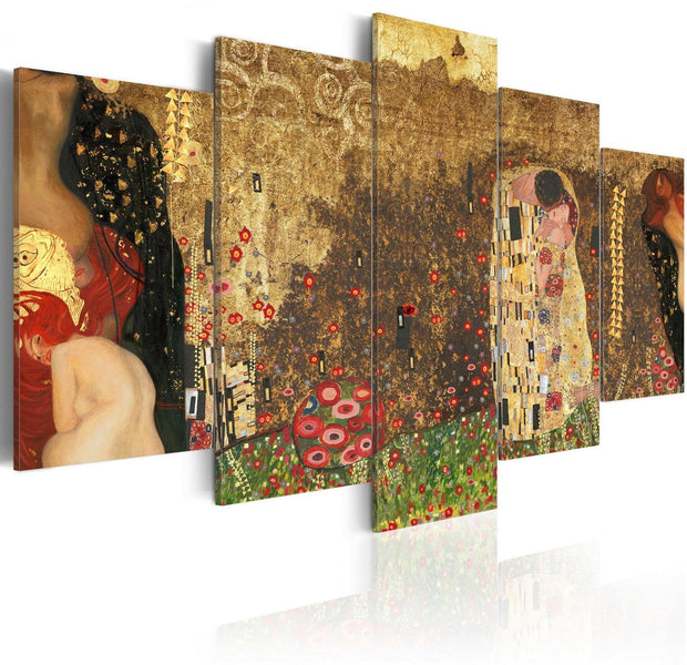 Abstract Stretched Canvas Art - Klimt'S Muses-Tiptophomedecor