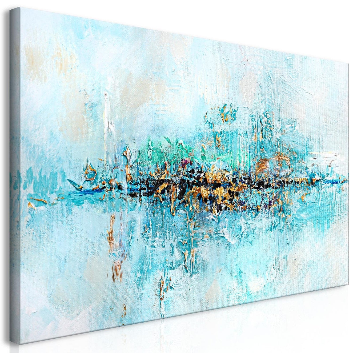 Abstract Stretched Canvas Art - Lagoon Wide-Tiptophomedecor