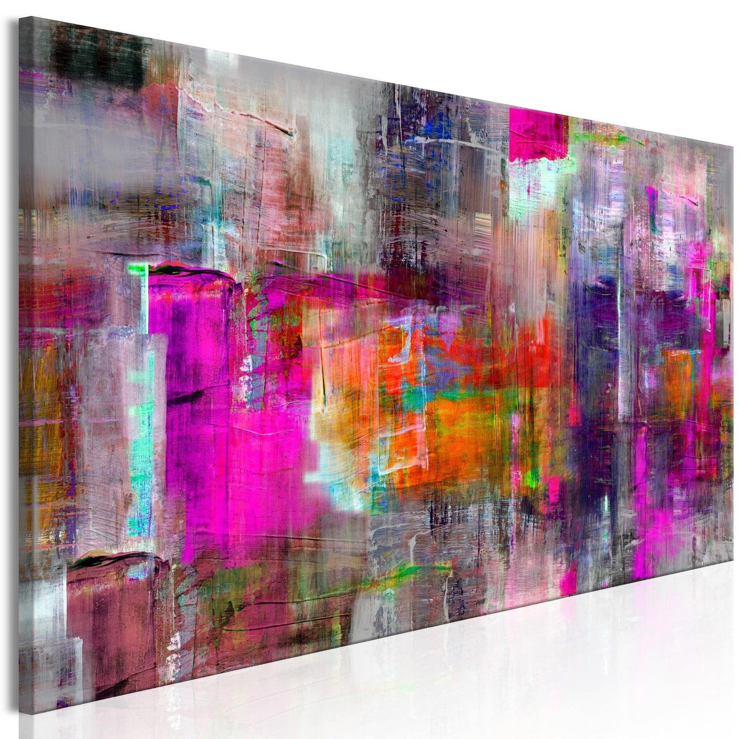 Abstract Stretched Canvas Art - Land Of Colors-Tiptophomedecor