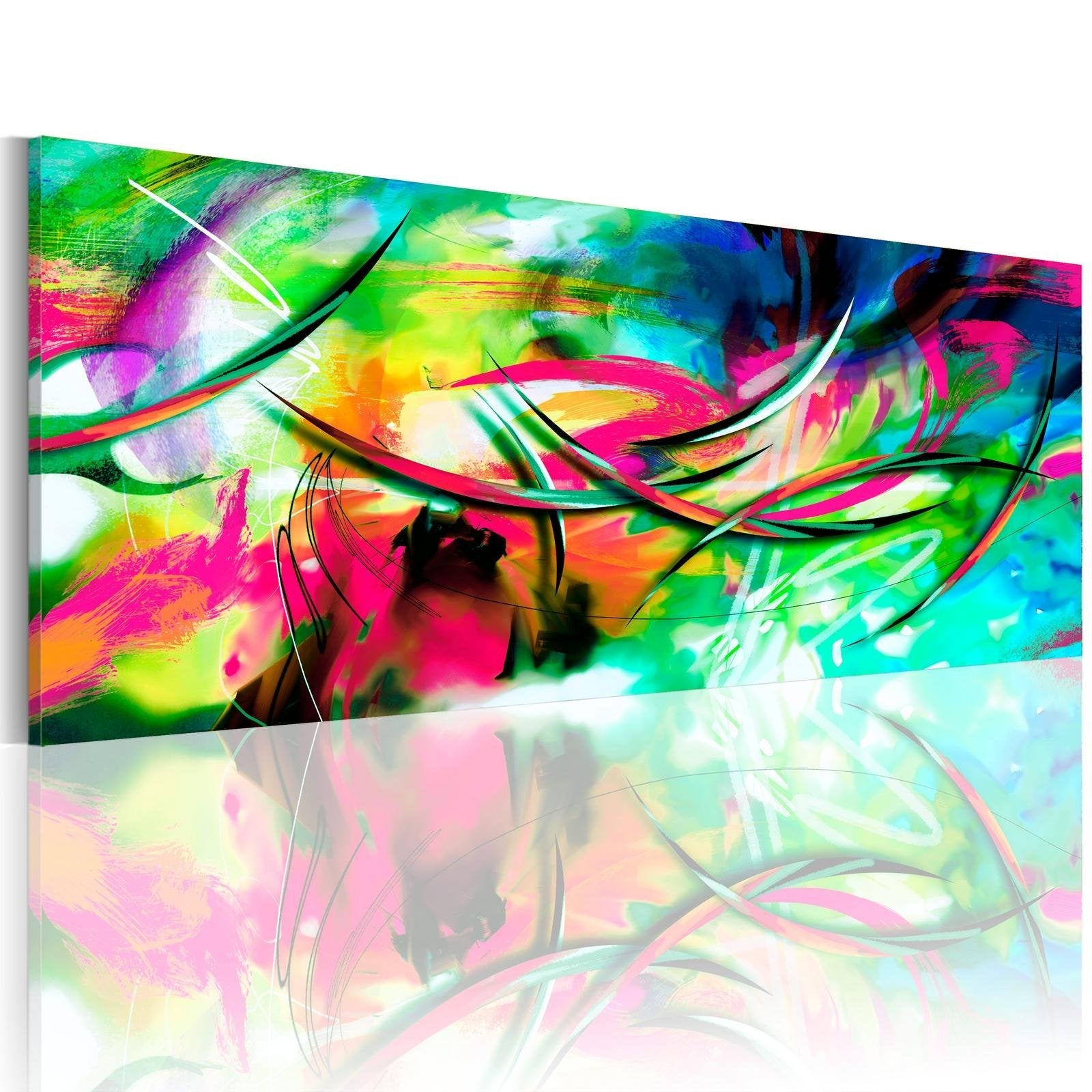 Abstract Stretched Canvas Art - Madness Of Color-Tiptophomedecor