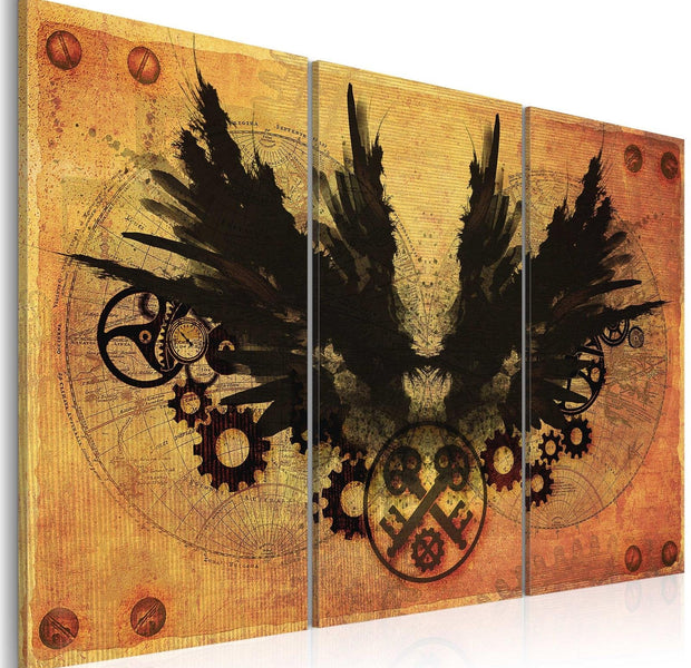 Abstract Stretched Canvas Art - Mechanical Wings-Tiptophomedecor