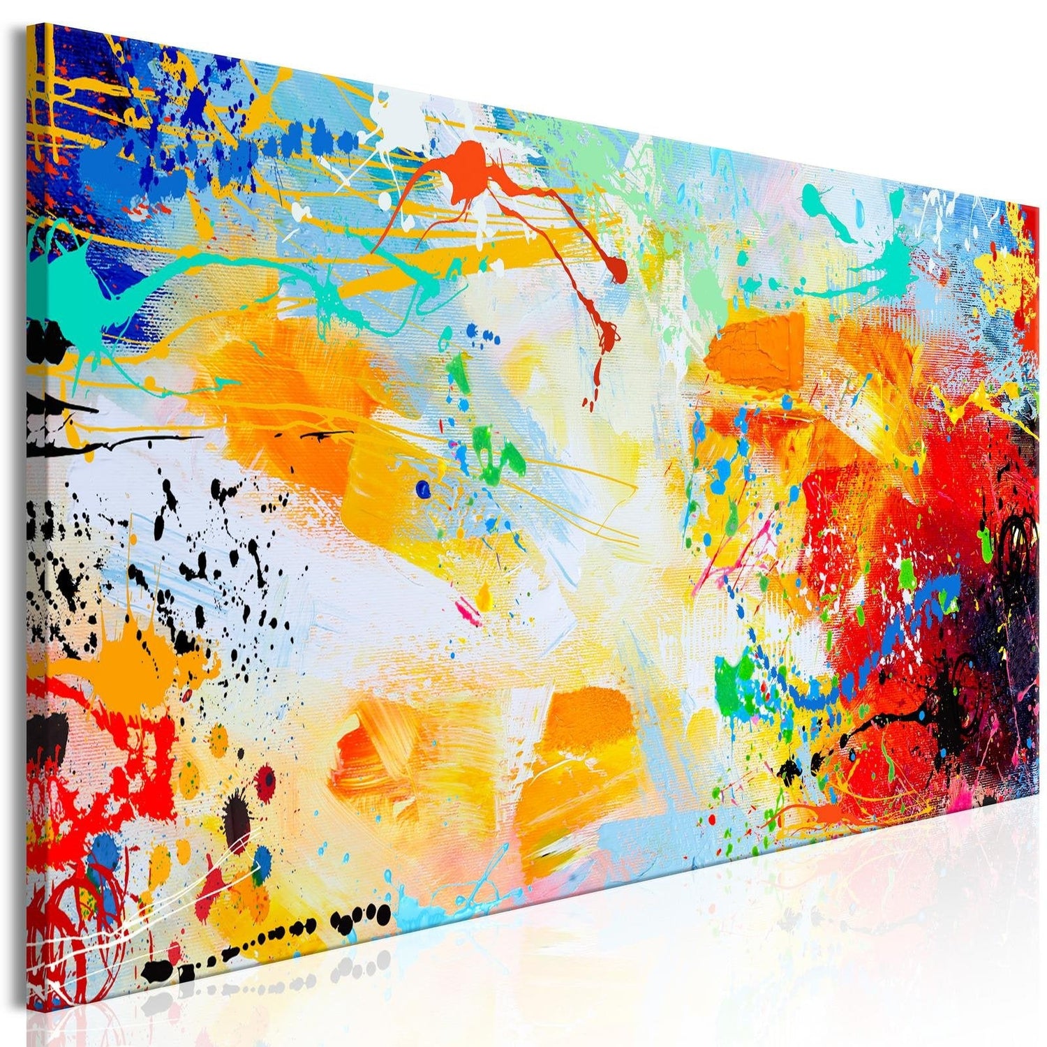 Abstract Stretched Canvas Art - Memory Of Childhood Narrow-Tiptophomedecor