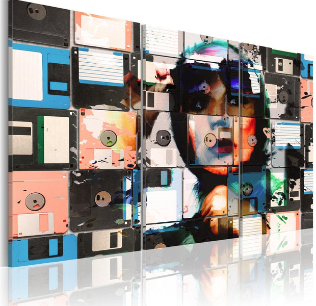 Abstract Stretched Canvas Art - Memory Snapshots-Tiptophomedecor