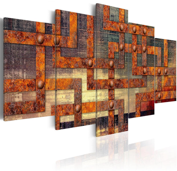 Abstract Stretched Canvas Art - Metal Maze-Tiptophomedecor