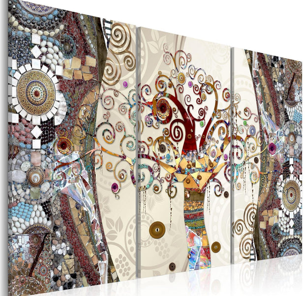 Abstract Stretched Canvas Art - Mosaic Tree-Tiptophomedecor