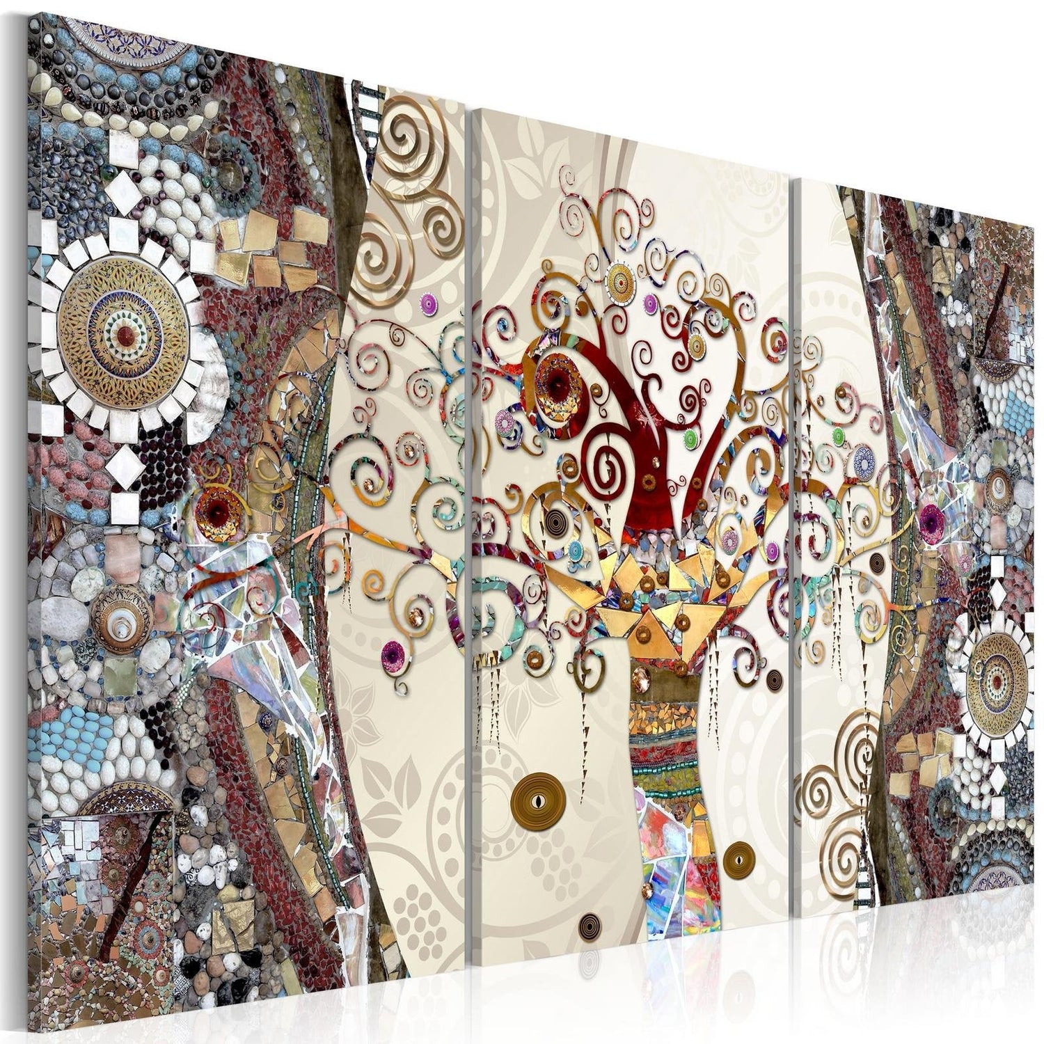 Abstract Stretched Canvas Art - Mosaic Tree-Tiptophomedecor