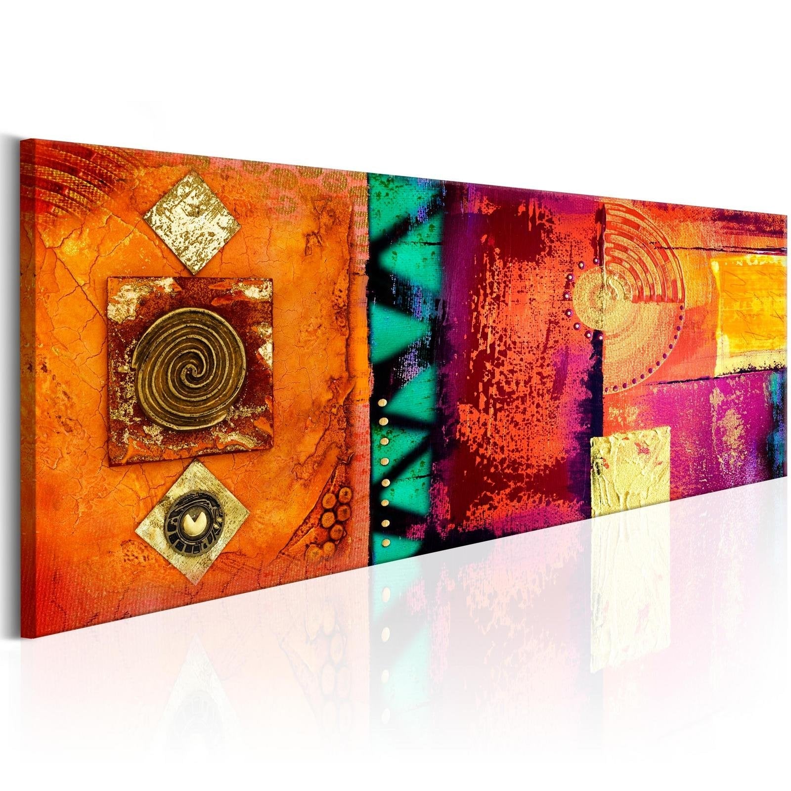 Abstract Stretched Canvas Art - Orange Abstraction-Tiptophomedecor