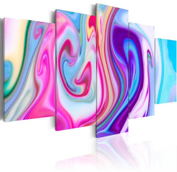 Abstract Stretched Canvas Art - Pastel Ponds-Tiptophomedecor