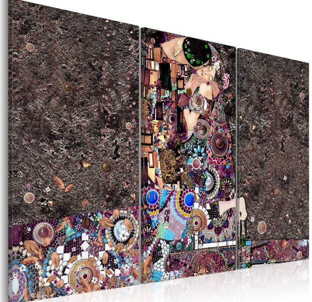 Abstract Stretched Canvas Art - Patches Of Love-Tiptophomedecor