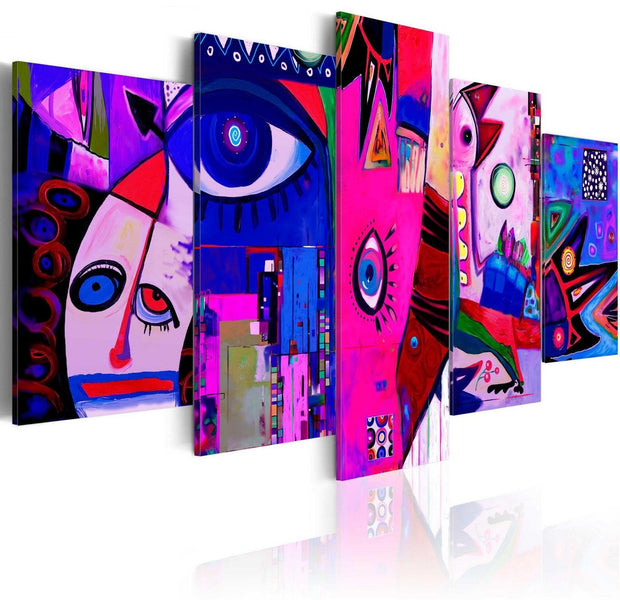 Abstract Stretched Canvas Art - Pink Circus-Tiptophomedecor