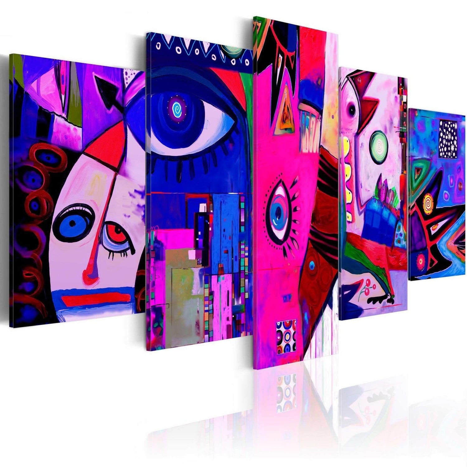 Abstract Stretched Canvas Art - Pink Circus-Tiptophomedecor