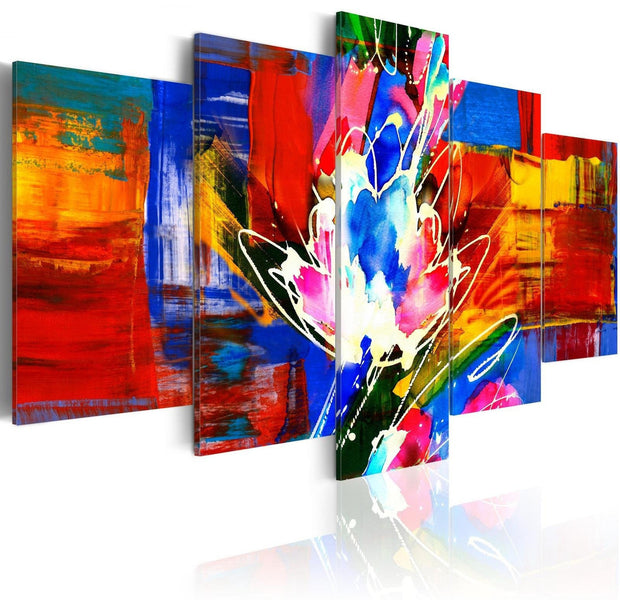 Abstract Stretched Canvas Art - Power Of Colours-Tiptophomedecor