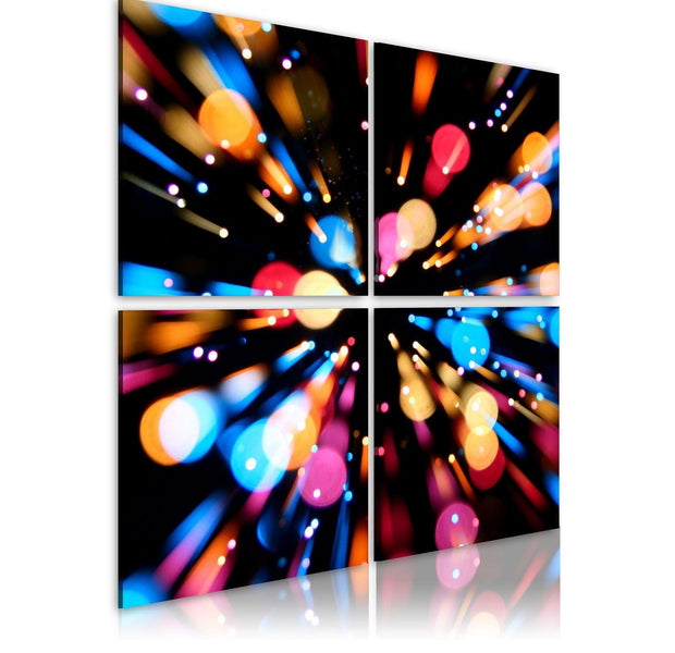 Abstract Stretched Canvas Art - Race Of Lights-Tiptophomedecor
