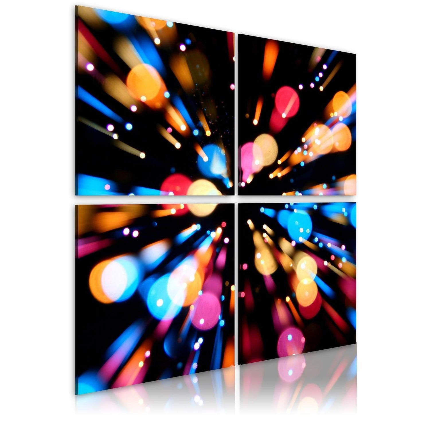 Abstract Stretched Canvas Art - Race Of Lights-Tiptophomedecor