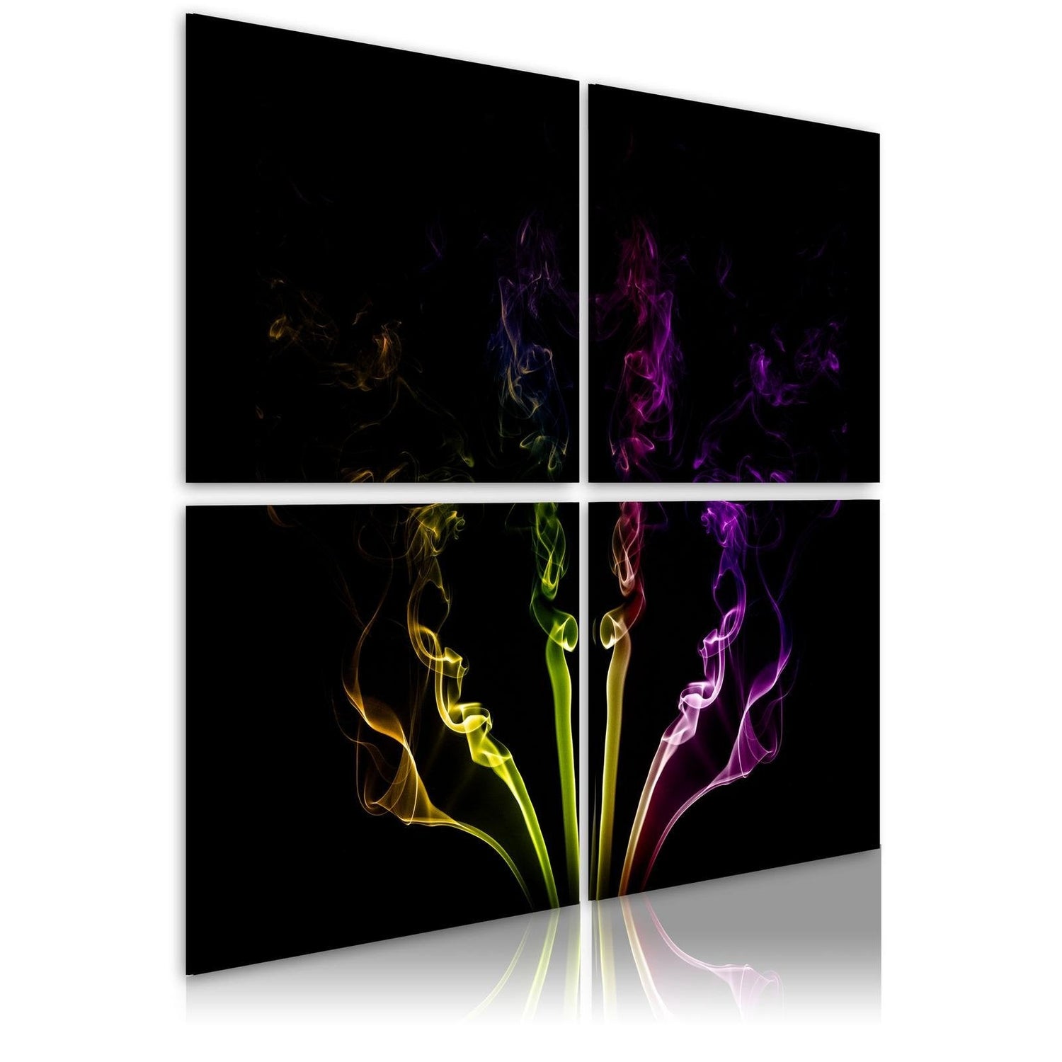 Abstract Stretched Canvas Art - Rainbow-Hued Smoke Trails-Tiptophomedecor