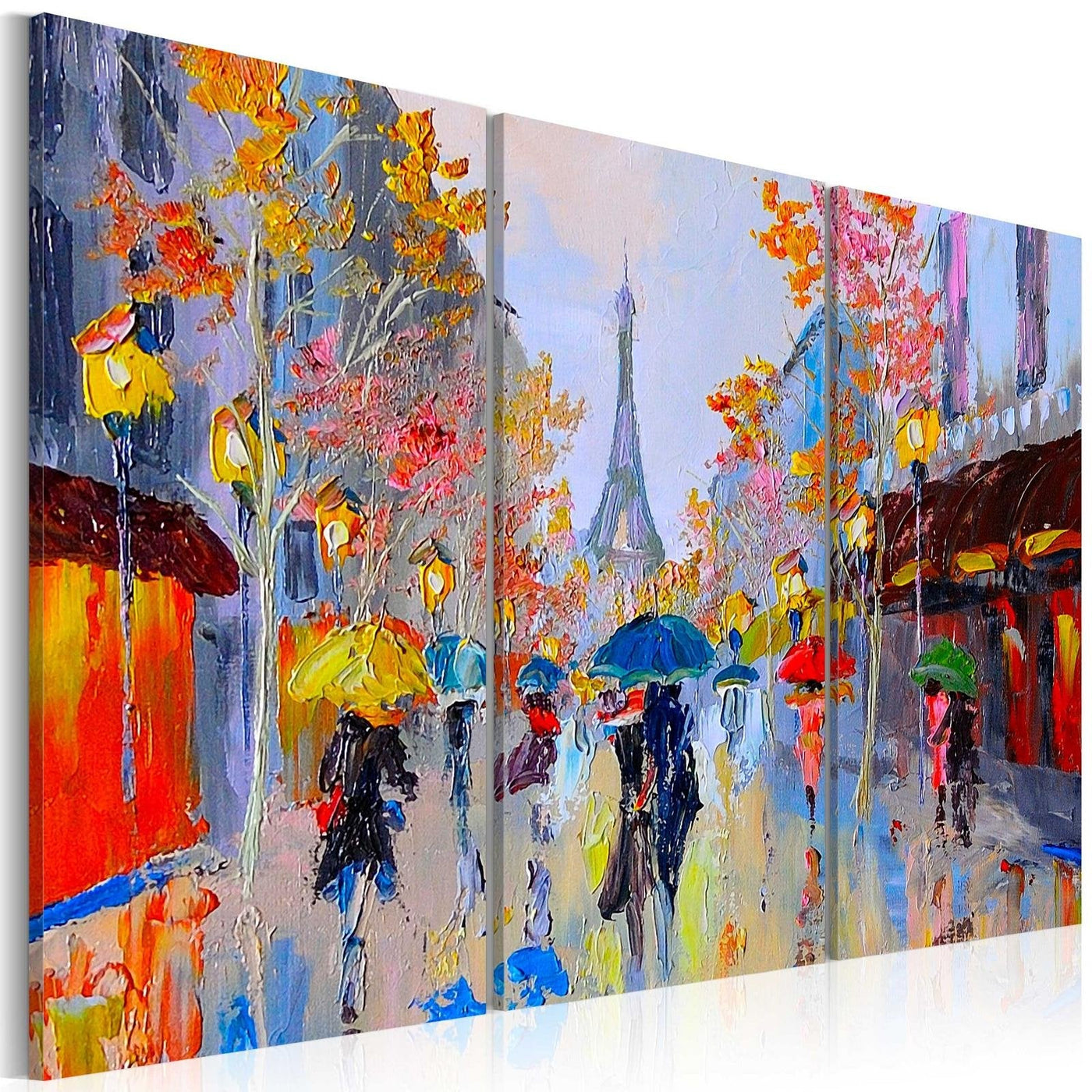 Abstract Stretched Canvas Art - Rainy Paris-Tiptophomedecor