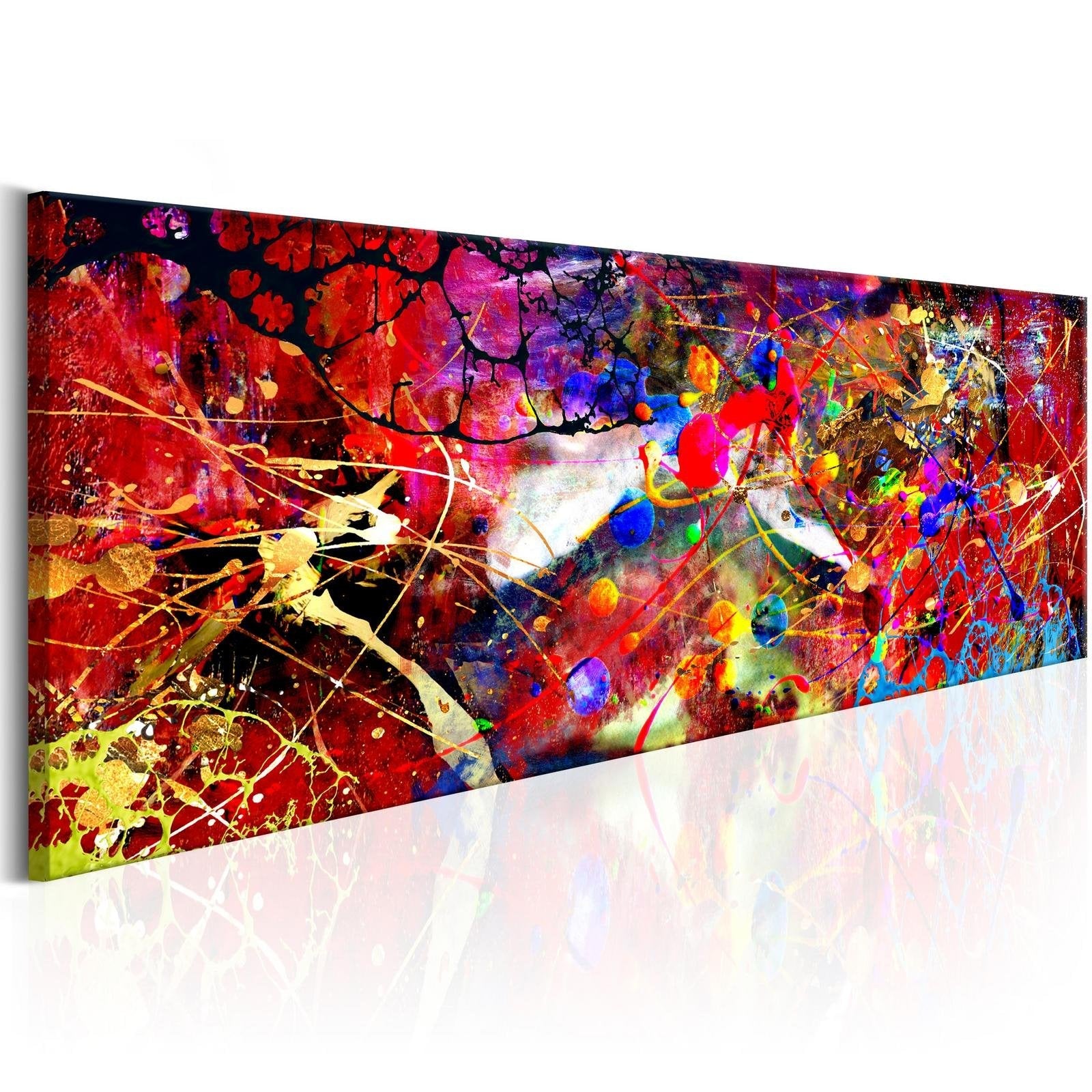 Abstract Stretched Canvas Art - Red Forest-Tiptophomedecor