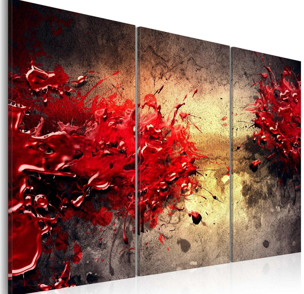Abstract Stretched Canvas Art - Red Splash-Tiptophomedecor